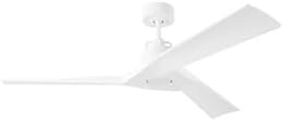 Monte Carlo Fans 3ALMSM52BBSWWO Alma Smart 52-3 Blade Ceiling Fan-13.1 Inch Tall and 52 Inch Wide, Finish Color: Burnished Brass, Blade Color: Washed White Oak