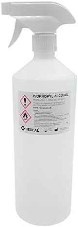Hexeal Isopropyl Alcohol 1L – 1L Spray of 99.9% IPA Disinfectant & Sanitiser – Removes Grime on Phones & Electronics – Degreaser, Cleaning Fluid & Solvent for Paint Thinning