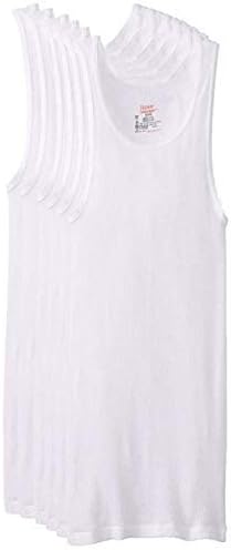 Hanes Men's Hanes Men's Cotton Tank Undershirts Pack, Moisture-Wicking Ribbed Tanks, Lightweight Cotton Tank Undershirts, Multi-Pack Underwear (Pack of 6)