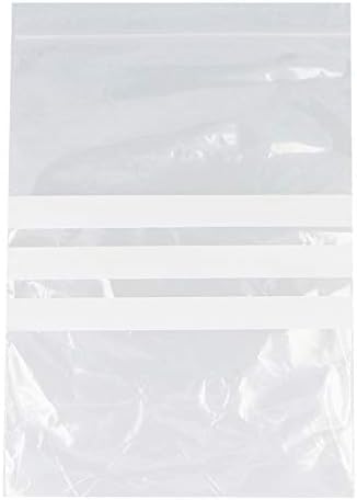 100 Medium 7.5 x 7.5" / 187 x 187mm Clear Plastic Polythene Resealable Grip seal Bags With Write On Panels - Grip Press Seal Lock Packing Packaging Storage Pouches White Labelling Strips