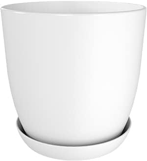Plant Pots Indoor with Drainage, 5 Pack Multi-Size Planters Set, White