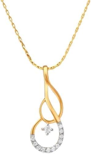 Certified Natural Diamond Real Yellow Gold Fancy Chain Pendant