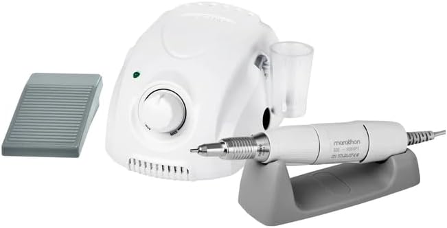 Marathon 3 Champion Nail Drill Machine White with H35SP1 Handpiece, 35,000 RPM, 148473
