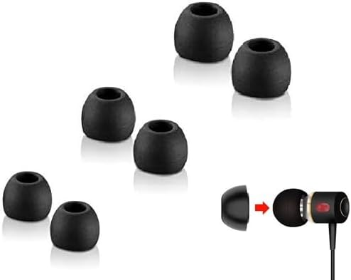 Just Accessories 12 X Black Replacement Silicone In-Ear Earphone Headphone Earbuds Tips Gels Eartips Rubber Spare (Mixed)