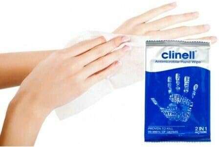 Clinell Antibacterial Hand Wipes - 10 x Individual Sachets (10)