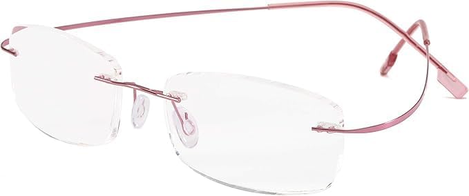 Rimless Frameless Titanium Frame Light Reading Glasses Spring Hinge Reader for Men Women