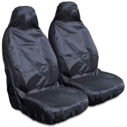 For Toyota Hi-Lux 4x4 - Heavy Duty Black Pair Waterproof Car Front Seat Covers Protectors - 2 x Fronts