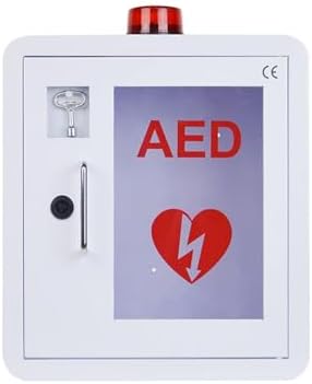 AED Cabinet,AED Cabinet，AED Defibrillator Storage Cabinet Wall Mounted, Cardiac Defibrillation Alarm Box，Industrial Grade Steel Metal Plate Enclosure PVC Transparent Window ，Fits All Brands