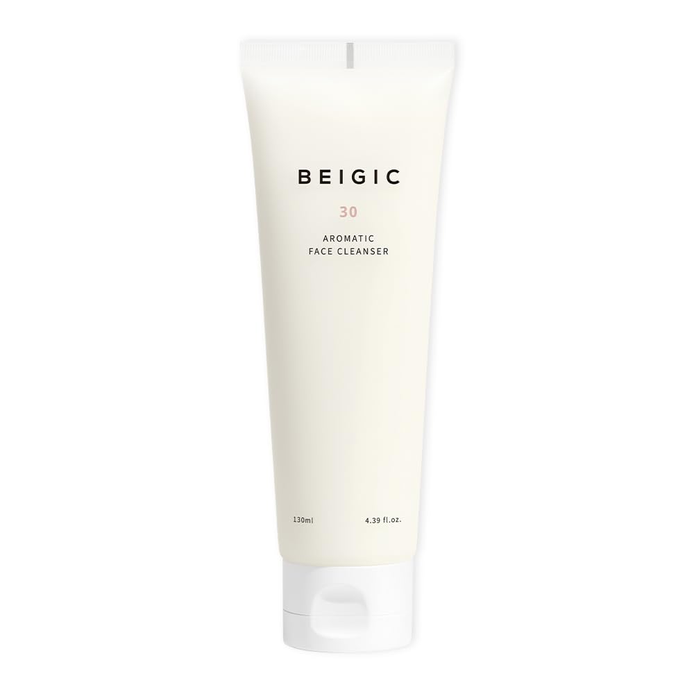 BEIGIC Aromatic Face Cleanser - Korean Face Wash w/Hyaluronic Acid & Micellar Water -Gentle Hydrating Foaming Facial Cleanser Vegan Skincare (4.39 fl oz)