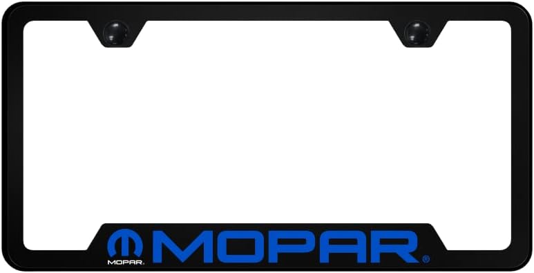 Au-TOMOTIVE GOLD, INC. Officially Licensed UV Print Logo on Black Polycarbonate Notched License Plate Frame for Mopar