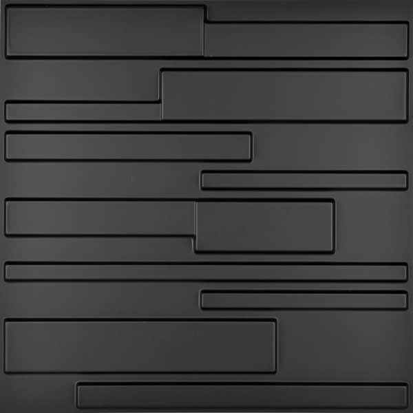 Art3d 19.7" x 19.7" (Pack Of 12) Wall Panel Rectangle, Black