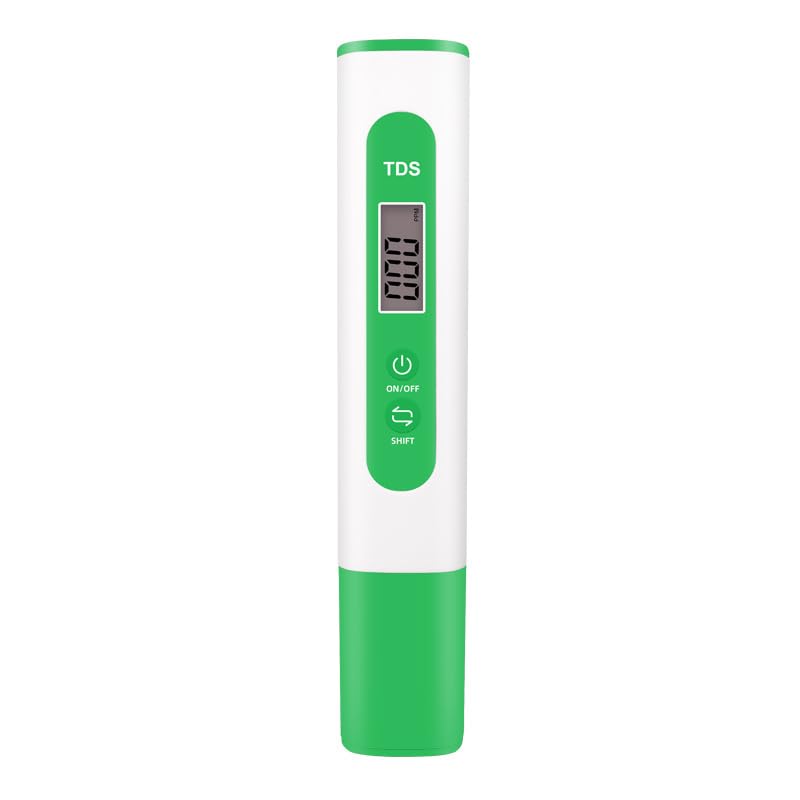 TDS Water Tester, TDS Meter Digital Water Tester - High Accurate and Reliable Digital PPM Meter, 0-9990PPM Water Quality Tester for Drinking Water RO/DI System Wine Pool Food Hydroponics, Green