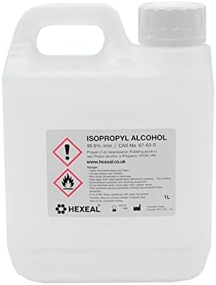 Hexeal Isopropyl Alcohol 1L – 1L of 99.9% IPA Disinfectant & Sanitiser – Removes Grime on Phones & Electronics – Degreaser, Cleaning Fluid & Solvent for Paint Thinning