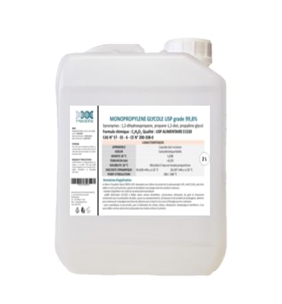 Medilife Propylene Glycol USP 99.9% Pure – Food & Cosmetic Grade – Liquid – E1520 (MONOPROPYLENE GLYCOL) (2L)