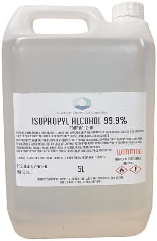 Customchem IPA 99.9% | 5L | Lab Grade | Isopropyl Alcohol | Isopropanol 99.9%