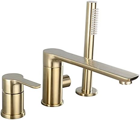 ANQECAJH Bathroom Basin Mixer Tap Sink Faucet Set Bathtub Floor Stand Faucet Mixer 360 Rotation Spout Bath Mixer Shower(Hy013pc-g)