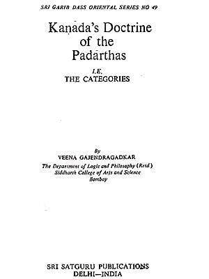 Kanada's Doctrine of the Padarthas English Veena S. Gajendragadkar