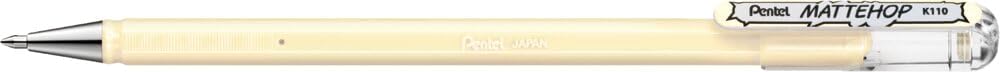 Pentel K110-V Mattehop Gel Ink Rollerball, 1.0mm Tip, Ivory White ink (Single Pen)