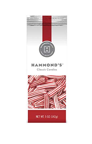 Hammond's Candies Hard Candy (Peppermint Straws Filled with Chocolate, 2-Pack)