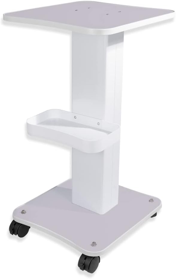 HUOXOU Trolley Cart with Wheels, 3 Tier Nail, Esthetician Beauty, Trolly Cart with Wheels, SPA, Tattoo Table Work Salon Station, Load 220 lbs