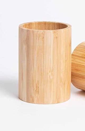 Bamboo Wood Pen Pencil Holder Pot 1 Pc Dekstop Stationery Organiser Caddy Box for Desk Table Toothbrush Single Storage Makeup Brush Storage Office School Supplies