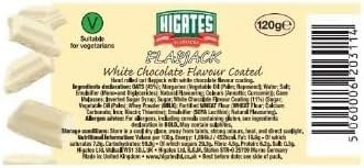 Higates Flapjacks White chocolate flavour coated 30 x 120g Delicious Tasty And Twisty Treat,For Christmas,Birthday,Easter Gift
