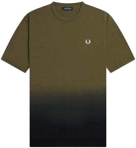 Fred Perry Mens Ombre Light to Dark Toned T Shirt M5678 100% Cotton Uniform Green Size Large