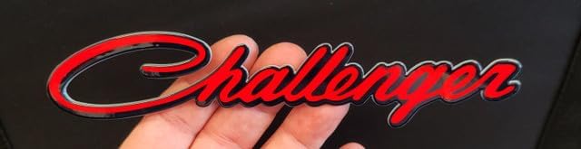 Dodge Challenger Script Steel Magnet - Red (Magnet - 7" X 1.5")