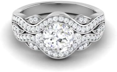 Real 22K/18K Fine White Gold Certified Womens Statement Ring