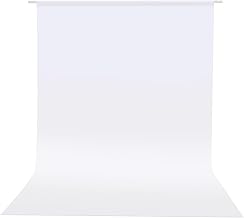 Photo Backdrop Curtains, White Backdrop for Photoshoot, HEMMOTOP 5x6.5 ft White Photography Seamless Backdrops Background for Easter, Birthday Party, Pictures, Photos, Projector (Backdrop only)