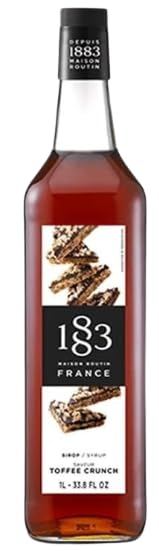 1883 Toffee Crunch Syrup for Hot & Cold Drinks - 1 Liter 33.8 Ounces