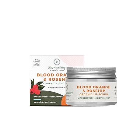 Blood Orange & Rosehip Lip Scrub, 10g, Gentle Exfoliating Treatment for Dark Lips