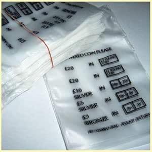 Lindsay Whale Clear Plastic Coin Bags - No Mixed Coins (100)