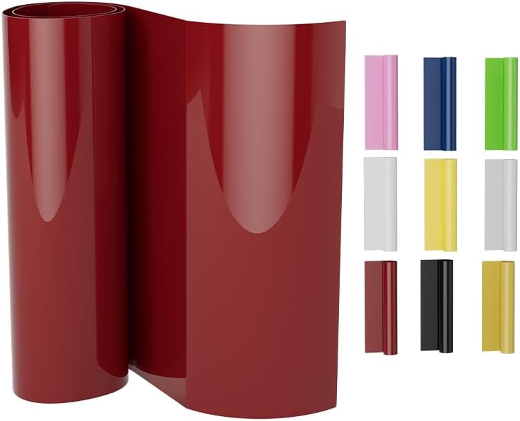 Heat Transfer Vinyl, 12" x20ft HTV Vinyl Roll, Iron on Vinyl for T-Shirts, Printable Iron on Vinyl for T-Shirts, Heat Press Vinyl for DIY, Craft (Red, 12" x20ft)