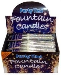 Henbrandt 24 x SILVER Ice Sparkling Fountain Candles (Packs of 2) - 48 Total.