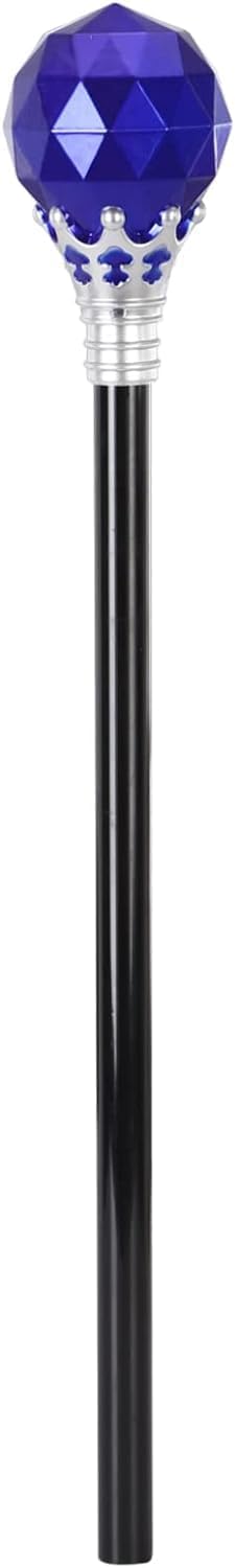 Royal Blue Halloween Cosplay Plastic Diamonds Crown Wand King Queen Price Princess Role Play Sceptre Dress-Up Accessories