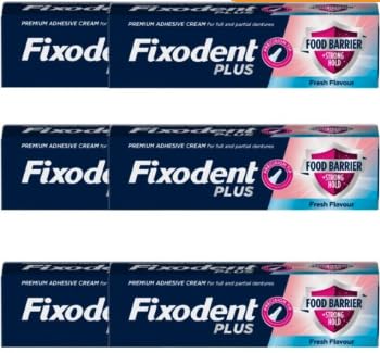 6 x Fixodent?Denture Adhesive Cream Food Seal 40g by Fixodent