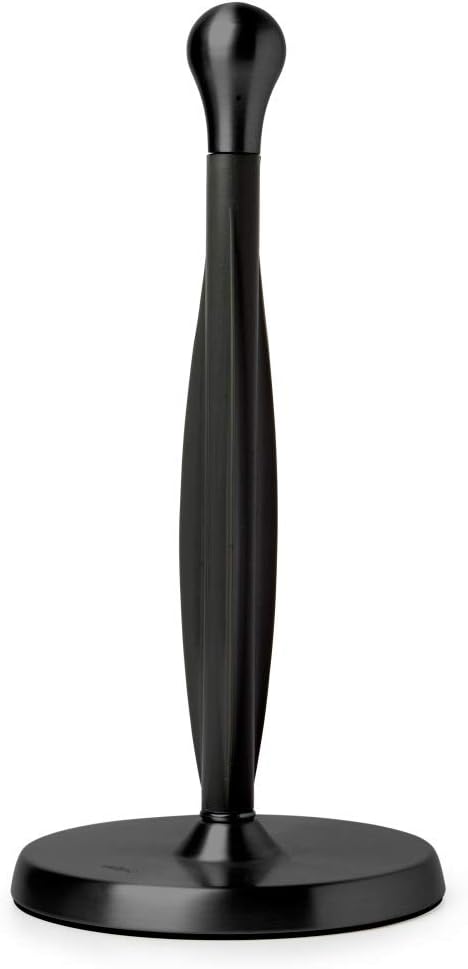 Umbra Tug One-Handed Tear Modern Paper Towel Holder, Black