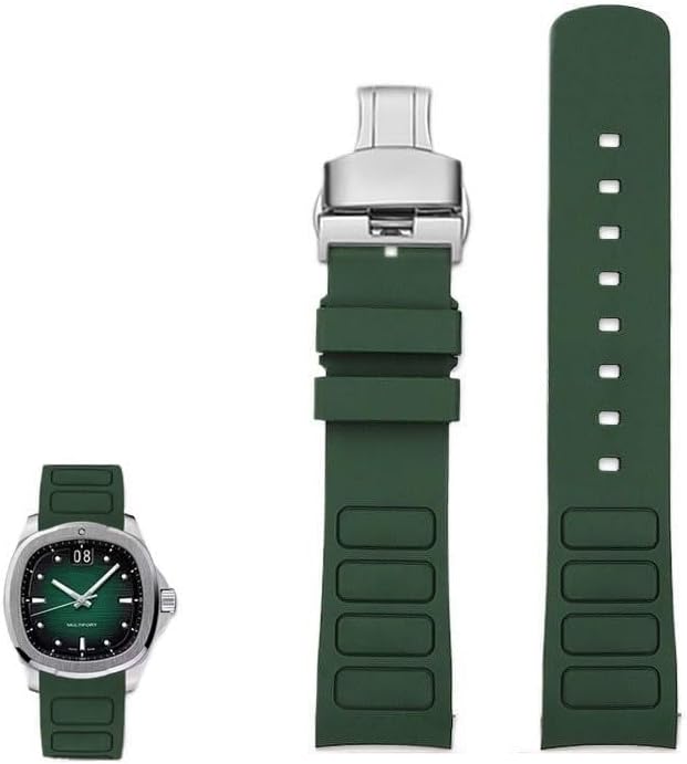 Curved End Mouth watch Strap For Mido Helmsman M049.526 TV M049 Silicone Sports Watch Band