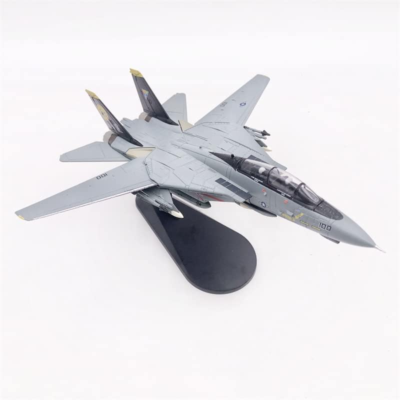 FLOZ US Navy F-14D Bobcat Fighter VF-31 Bobcat Squadron AJ100 Upgraded Version 1/100 DIECAST Aircraft Pre-built Model