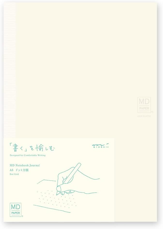 DESIGNPHIL 15310006 Midori Notebook, MD Notebook, Journal, A5, Dot Square A