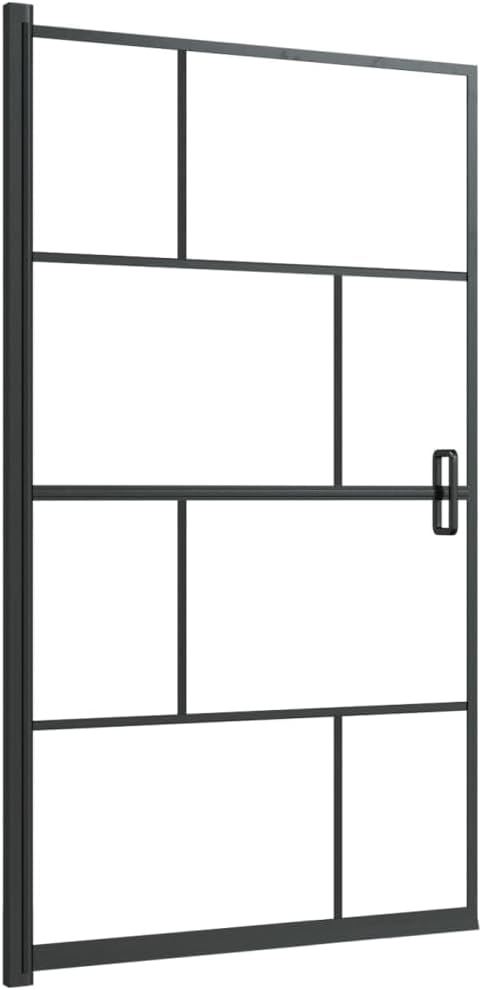 "vidaXL Modern Black vidaXL ESG Shower Enclosure | Aluminum and Single-Layer Safety Glass | Easy Installation | Bathtub Not Included | Size: 31.5" x 55.1" |"