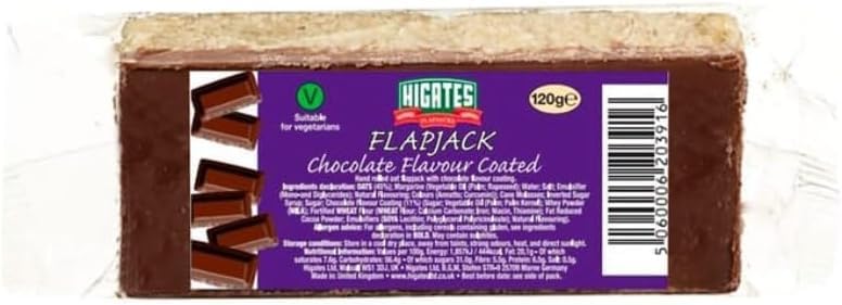 Higates Flapjacks Chocolate Flavour Coated 24 x 120g Delicious Tasty And Twisty Treat,For Christmas,Birthday,Easter Gift