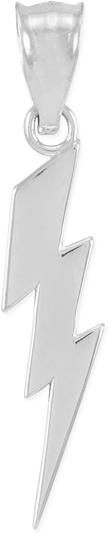 Claddagh Gold High Polish 925 Sterling Silver Lightning Bolt Charm Pendant Only