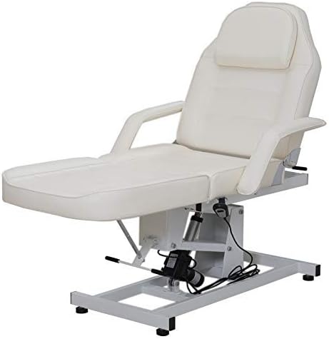 PALDIN Electric Massage Table 3 Section Adjustable Bed Couch Beauty Salon Recliner Chair Treatment Tattoo Facial SPA Massaging Bed (White)(Includes 2 packages) (White)