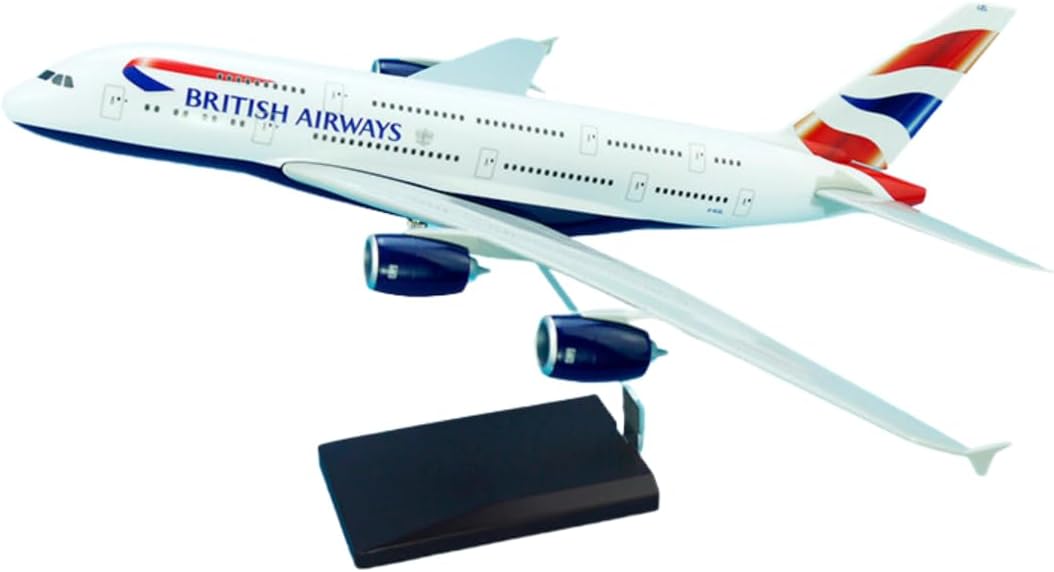British Airways Model Plane Airbus A380-800 with G-XLEL registration in 1/200 scale, 37 cm long plastic model plane