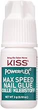 KISS PowerFlex Maximum Speed Nail Glue for Press On Nails, Super Strength Flex Formula Nail Adhesive, Includes One Bottle 3g (0.10 oz.) with Twist-Off Cap & Nozzle Tip Squeeze Applicator