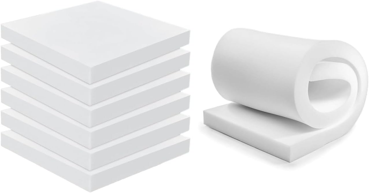 Crescent Textile Cut to Any Size Upholstery Firm Foam Sheet Premium Quality for All type Cushioning Bench, Stool, Window Seat Pads, Sofa, Dinning Chair Pads Replacement Pet Bed (24"x24"x2")