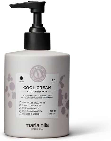 Maria Nila Colour Refresh, Cool Cream 300 ml, Cool Dark Blonde Hair Mask, Semi-Permanent Pigments