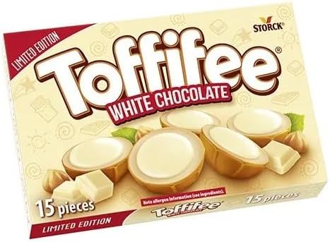 3 x Toffifee Limited Edition White Chocolate 15 Pieces 125g Delicious Tasty And Twisty Treat Gift Hamper For Birthday,Christmas Sold By Kidzbuzz